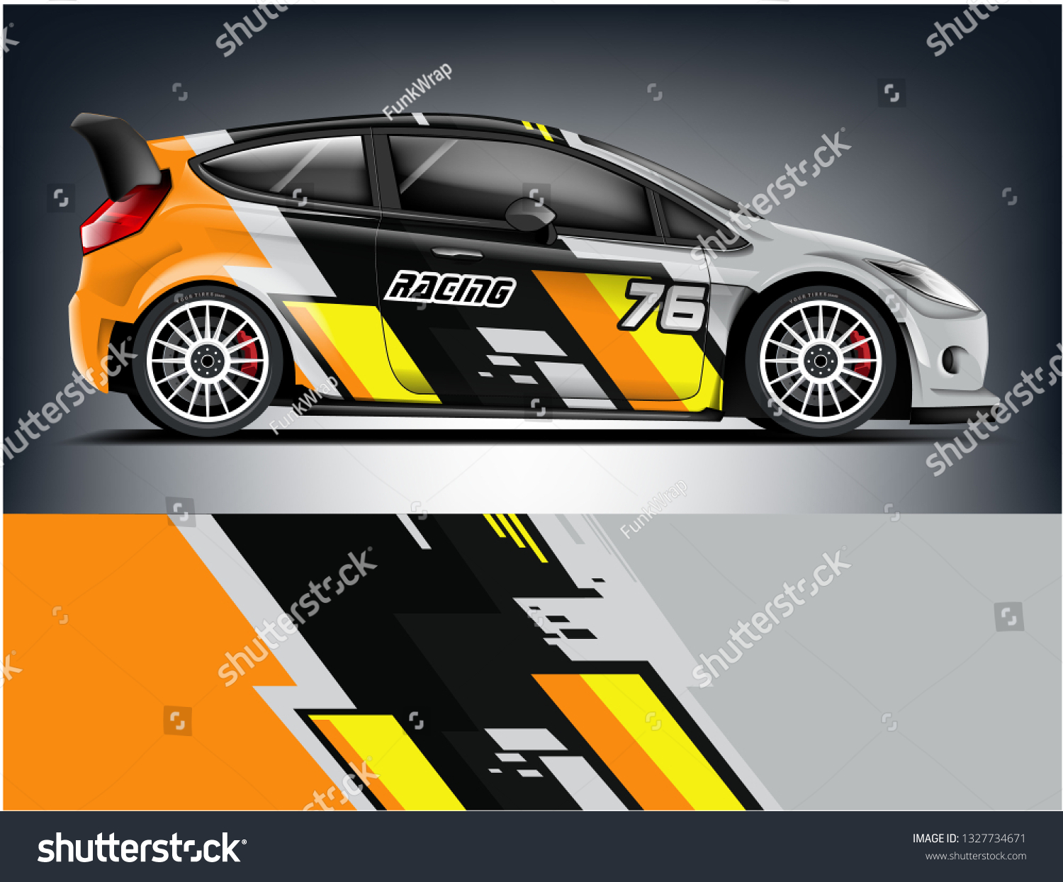 Car decal wrap design vector. Graphic abstract stripe racing background kit designs for vehicle, race car, rally, adventure and livery