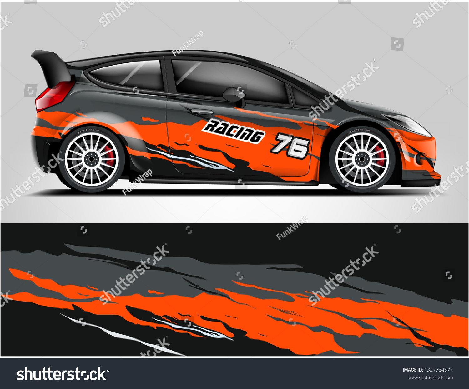 Car decal wrap design vector. Graphic abstract stripe racing background kit designs for vehicle, race car, rally, adventure and livery
