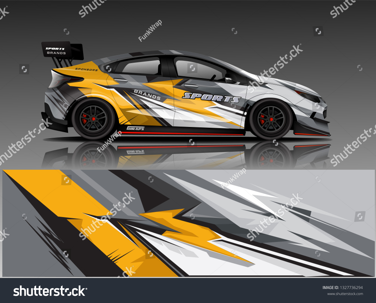 Sport car racing wrap design. vector design.