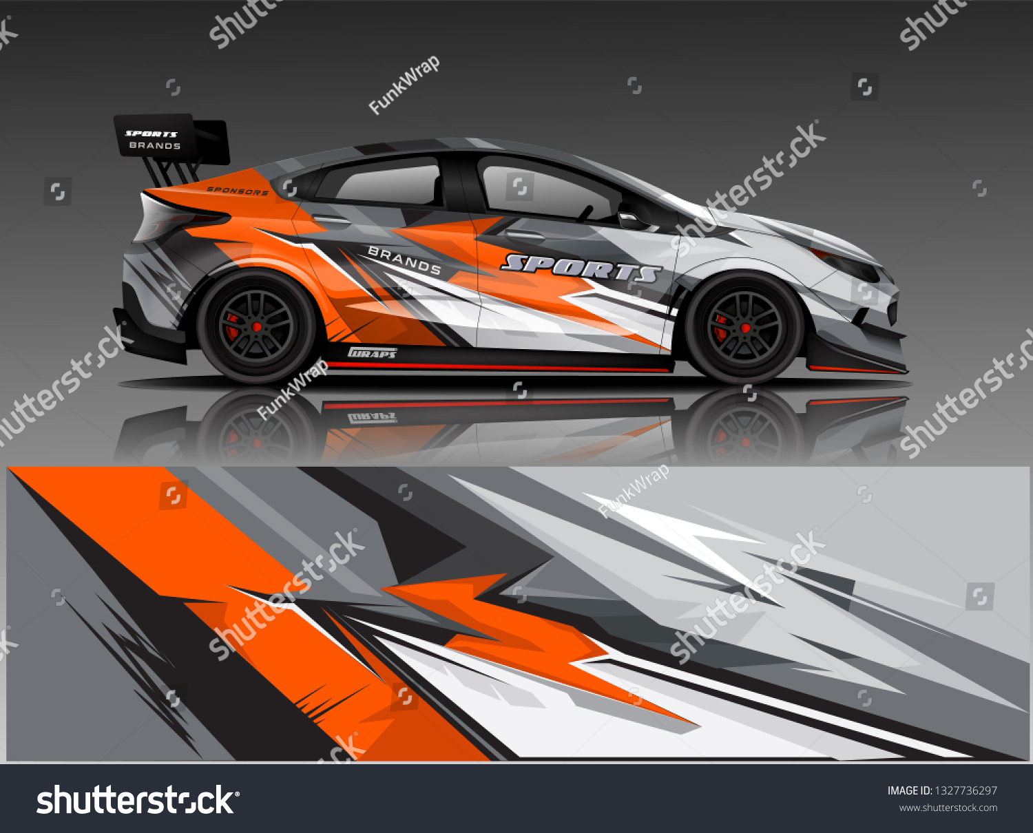 Sport car racing wrap design. vector design.