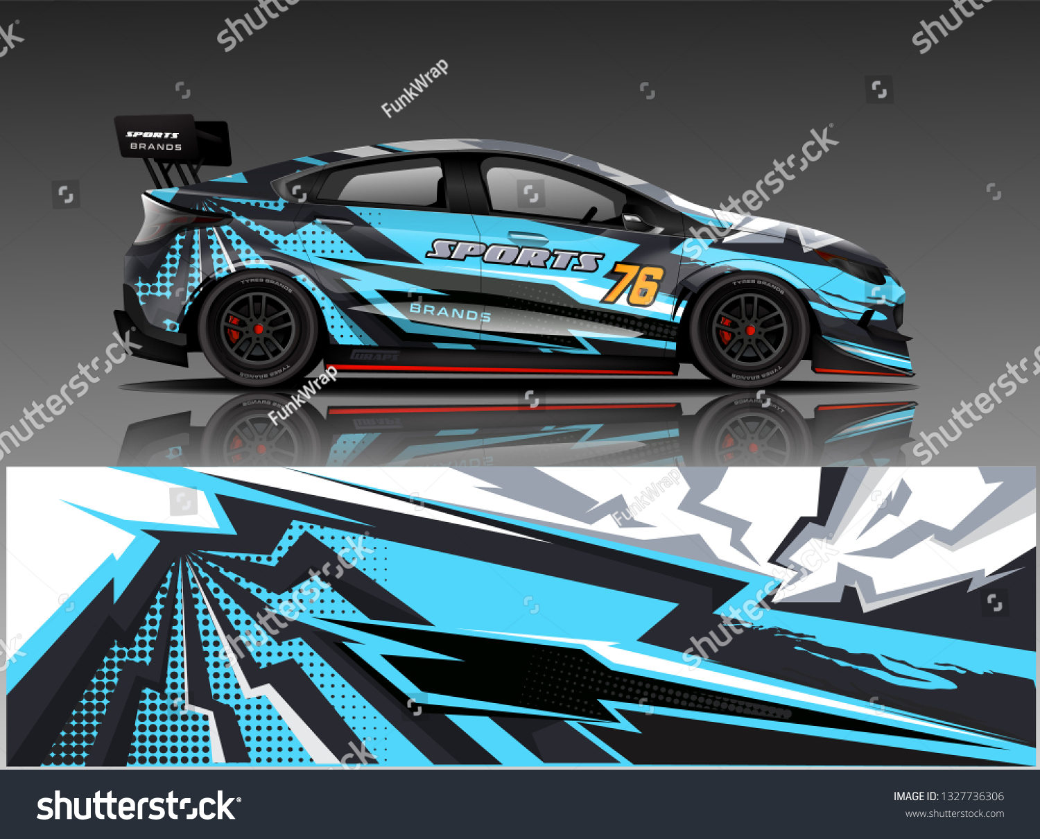 Sport car racing wrap design. vector design.