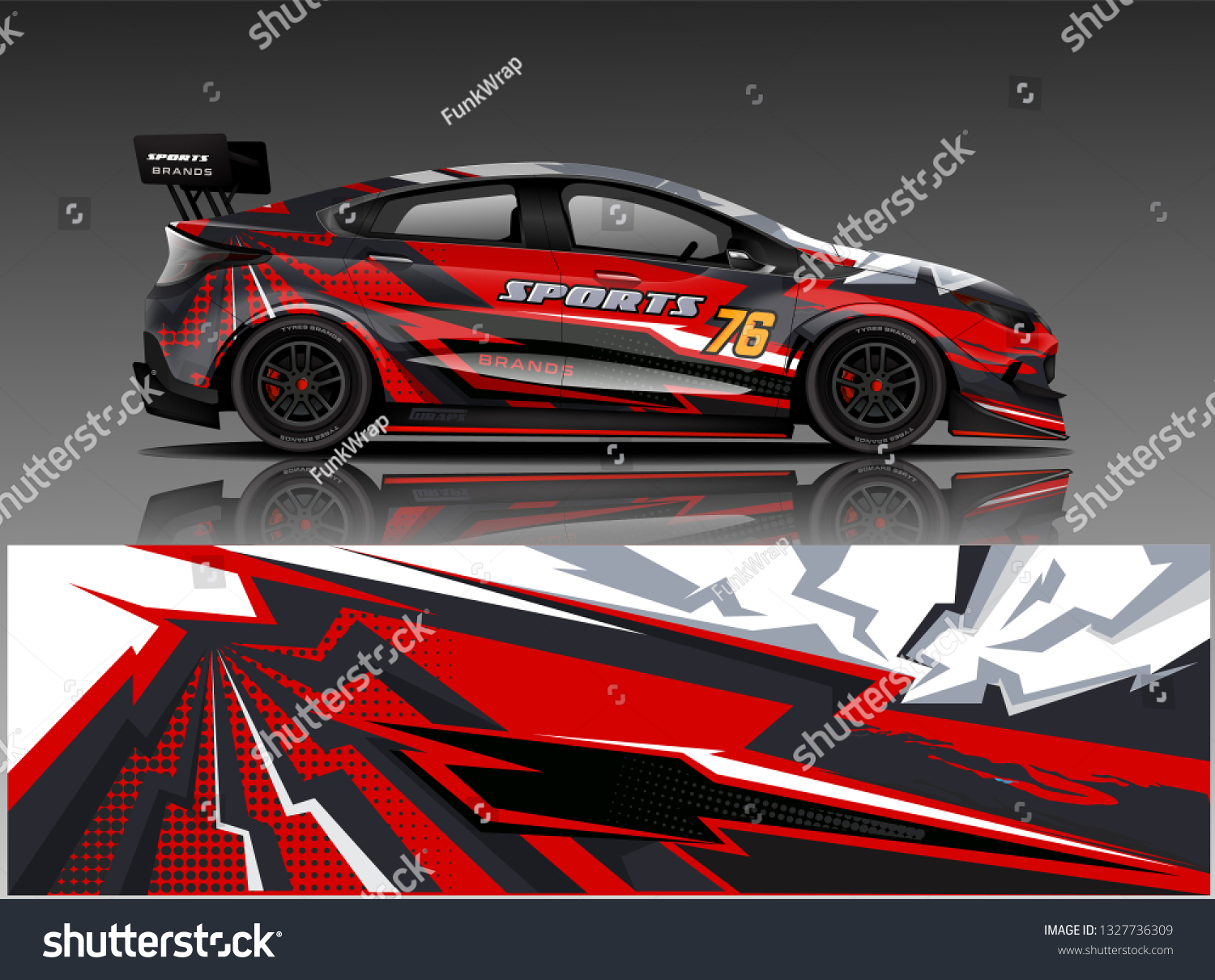 Sport car racing wrap design. vector design.