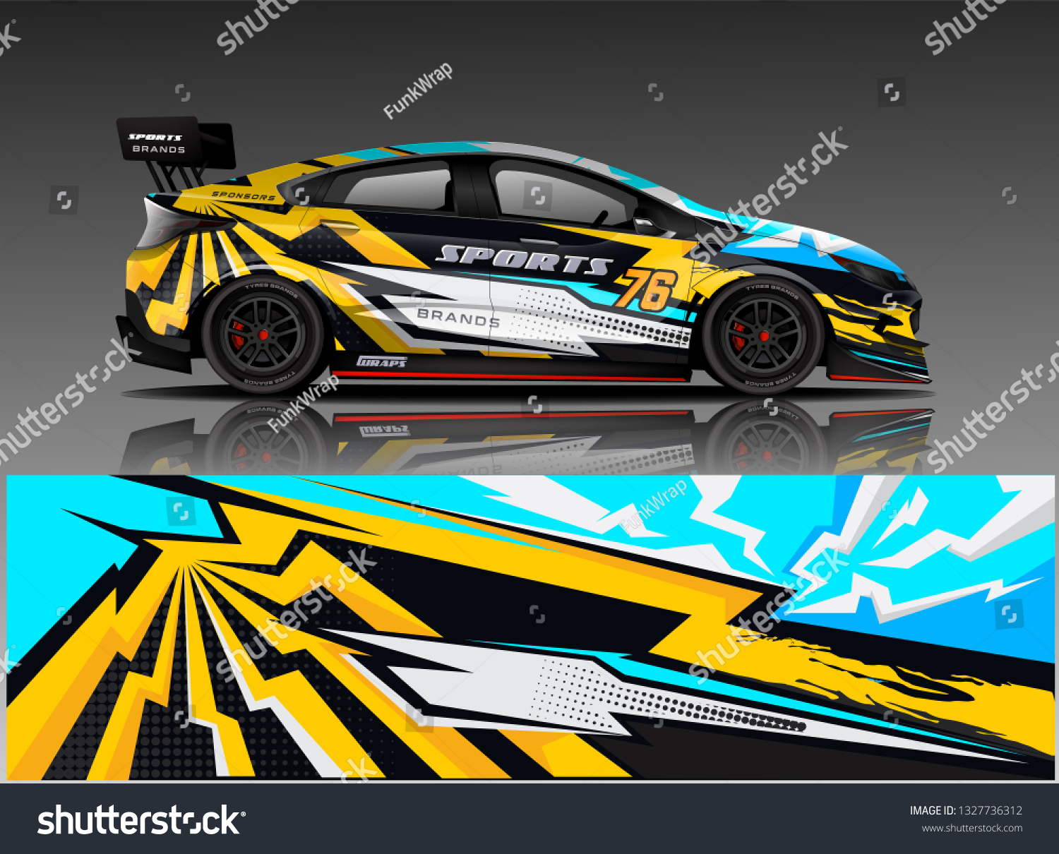Sport car racing wrap design. vector design.