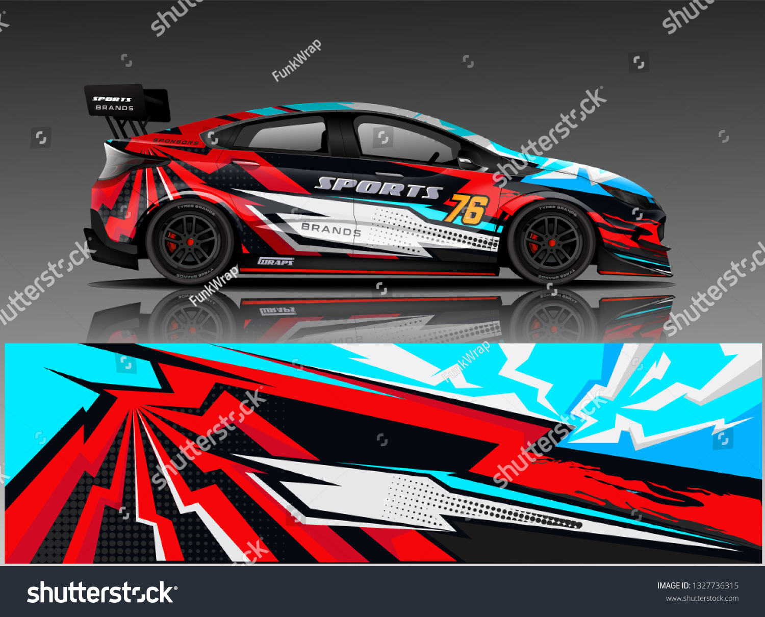 Sport car racing wrap design. vector design.