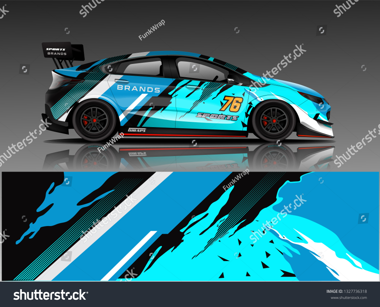 Sport car racing wrap design. vector design.