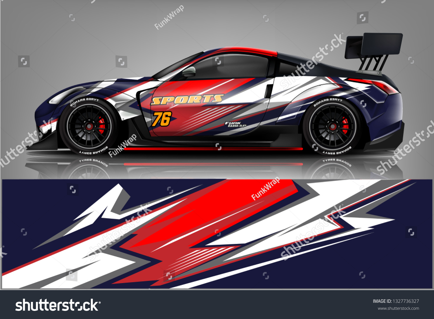 Sport car racing wrap design. vector design.