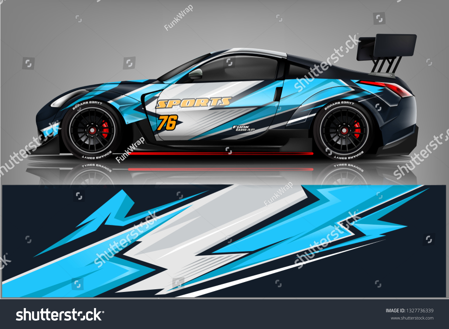 Sport car racing wrap design. vector design.