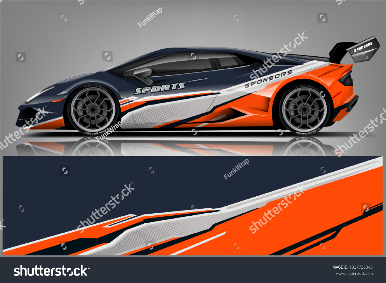 Sport car racing wrap design. vector design.
