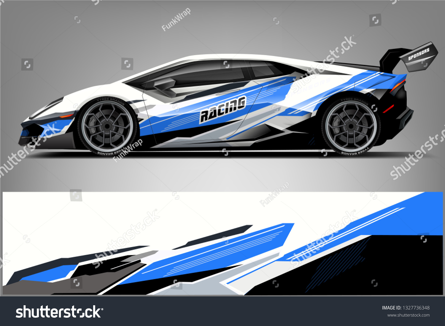 Sport car racing wrap design. vector design.