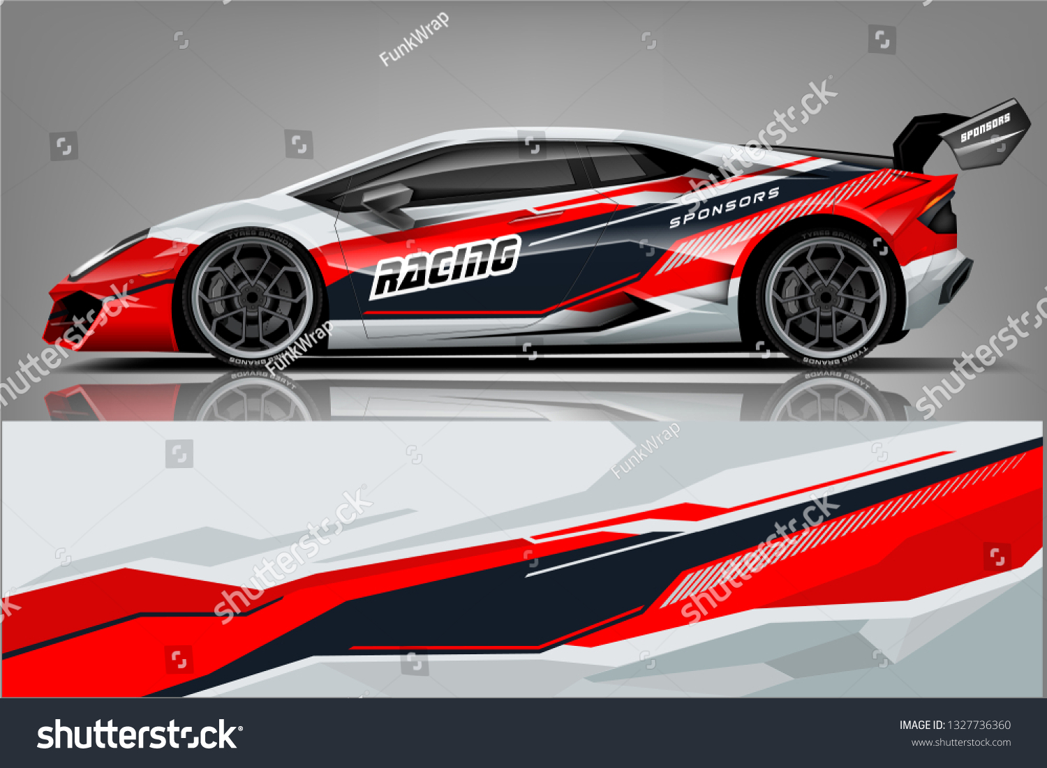 Sport car racing wrap design. vector design.