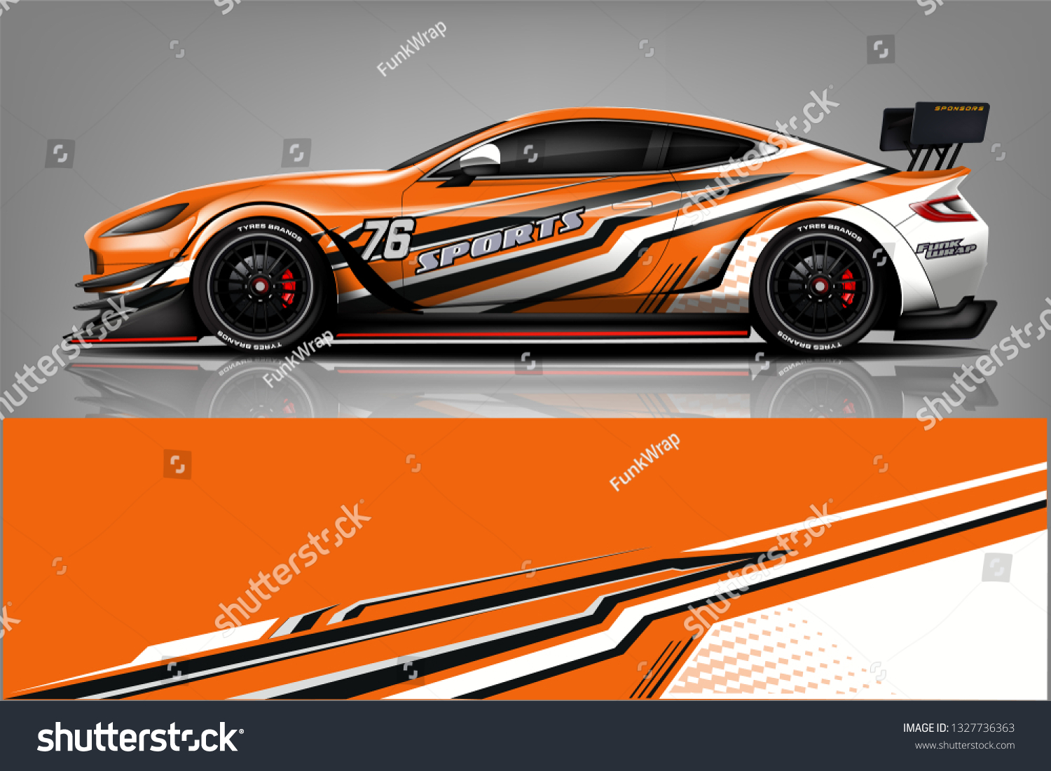 Sport car racing wrap design. vector design.