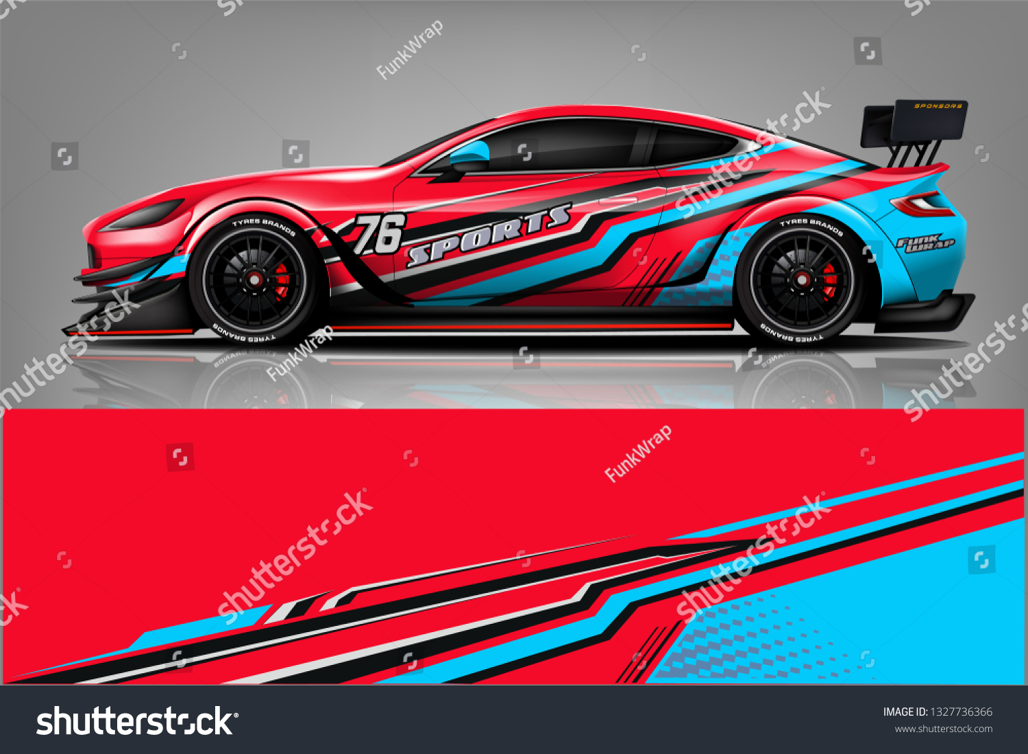 Sport car racing wrap design. vector design.