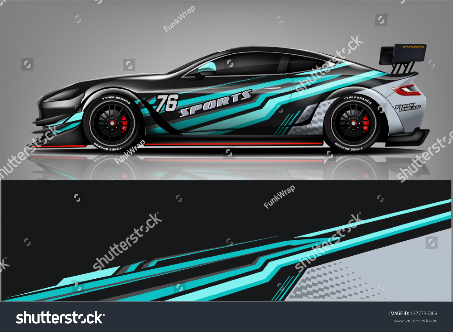 Sport car racing wrap design. vector design.