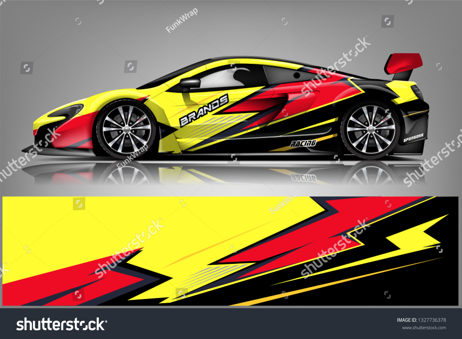 Sport car racing wrap design. vector design.