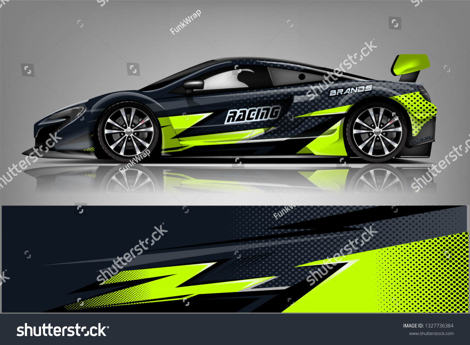 Sport car racing wrap design. vector design.
