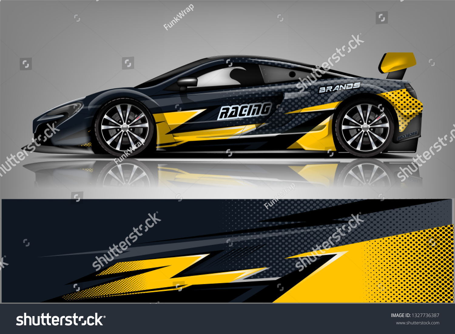 Sport car racing wrap design. vector design.