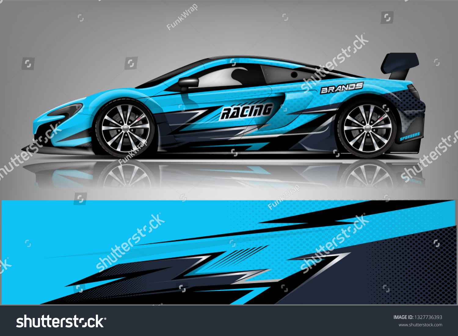 Sport car racing wrap design. vector design.