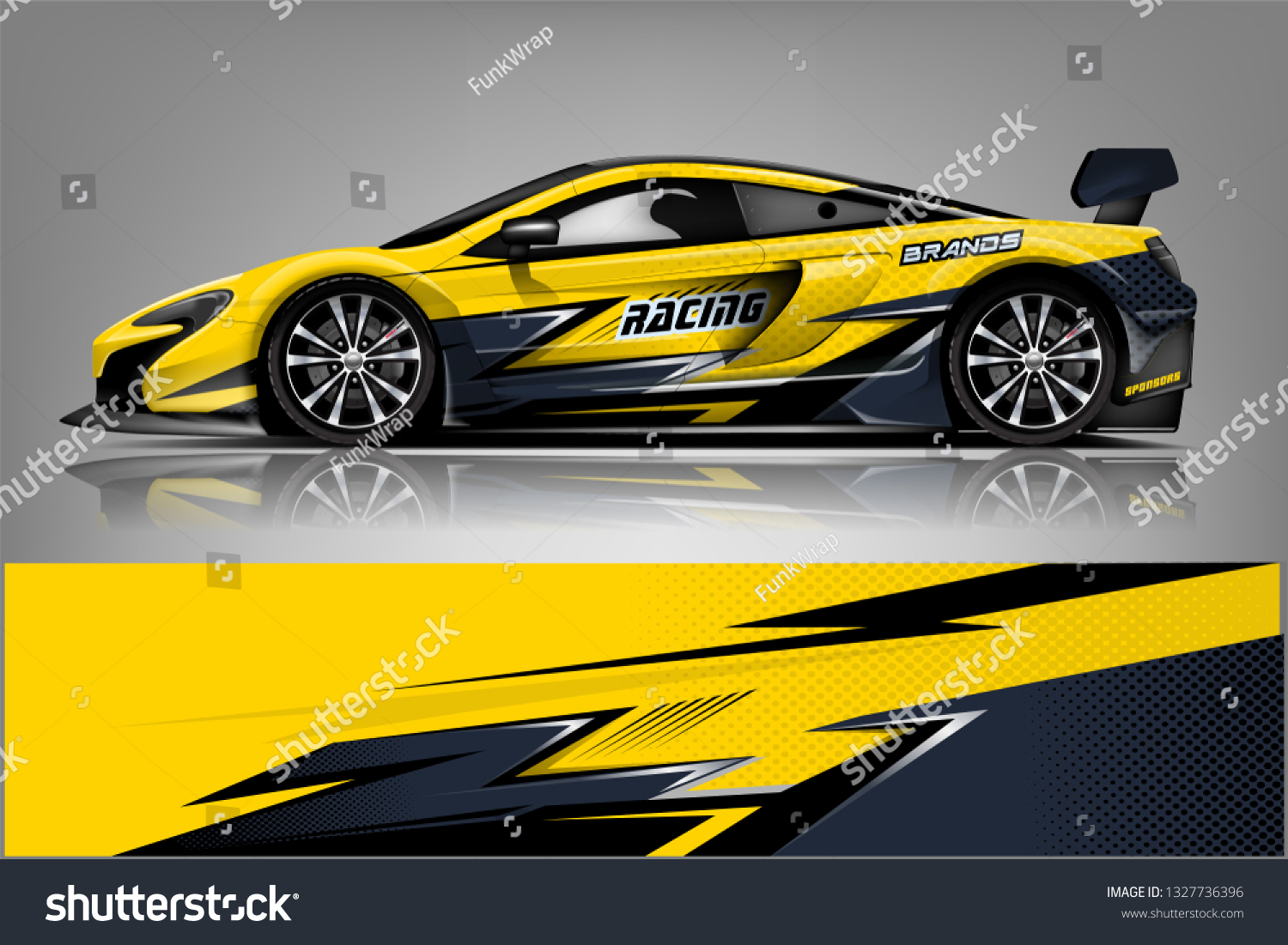 Sport car racing wrap design. vector design.