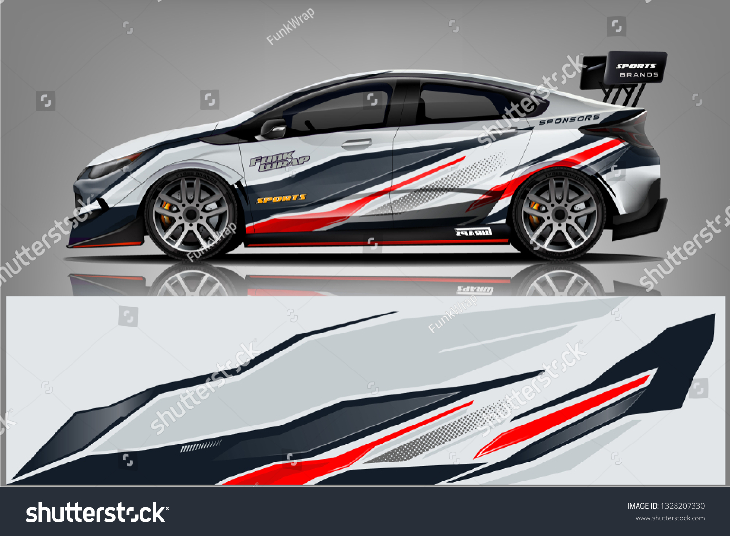 Sport car racing wrap design. vector design.
