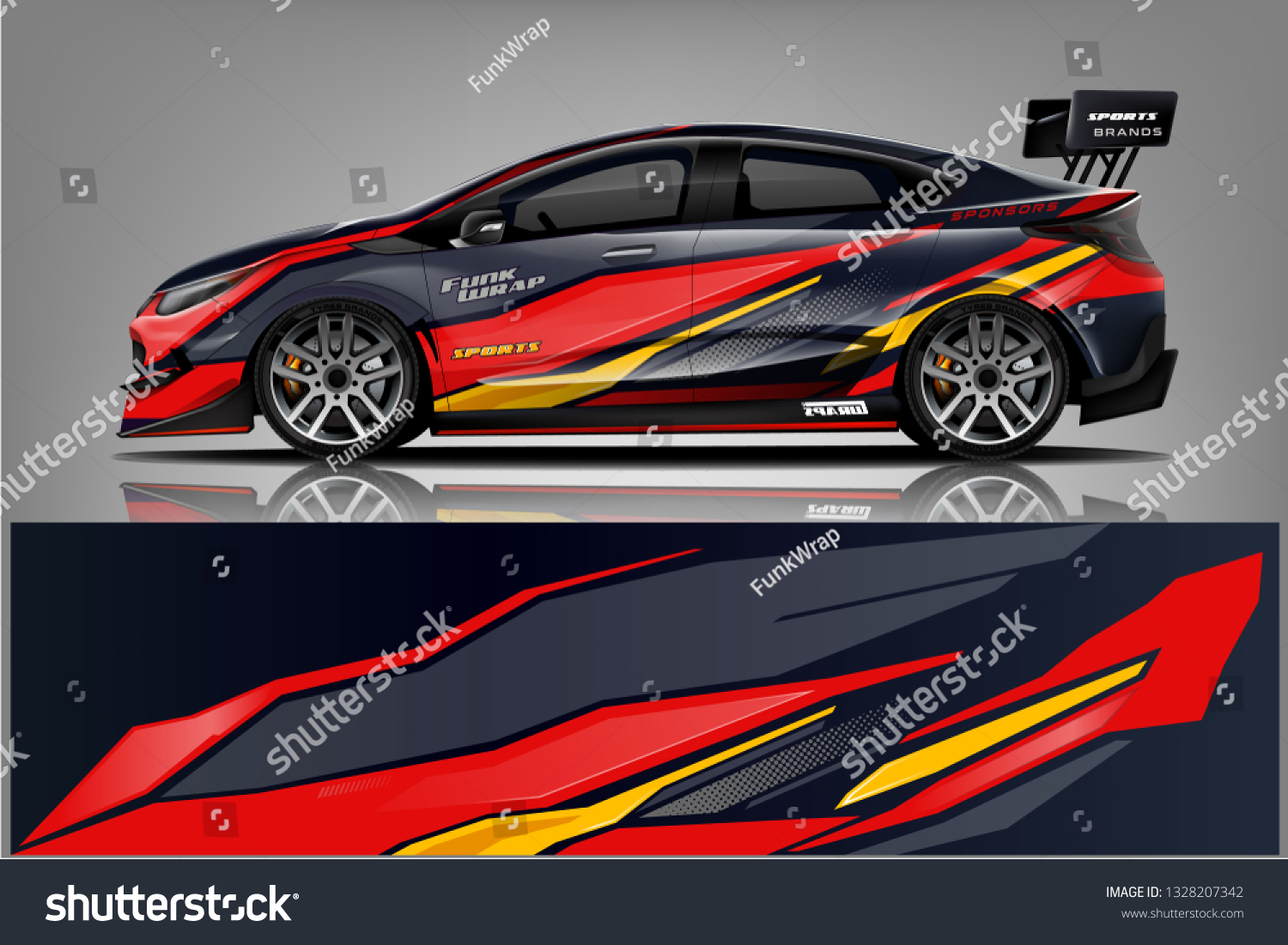 Sport car racing wrap design. vector design.