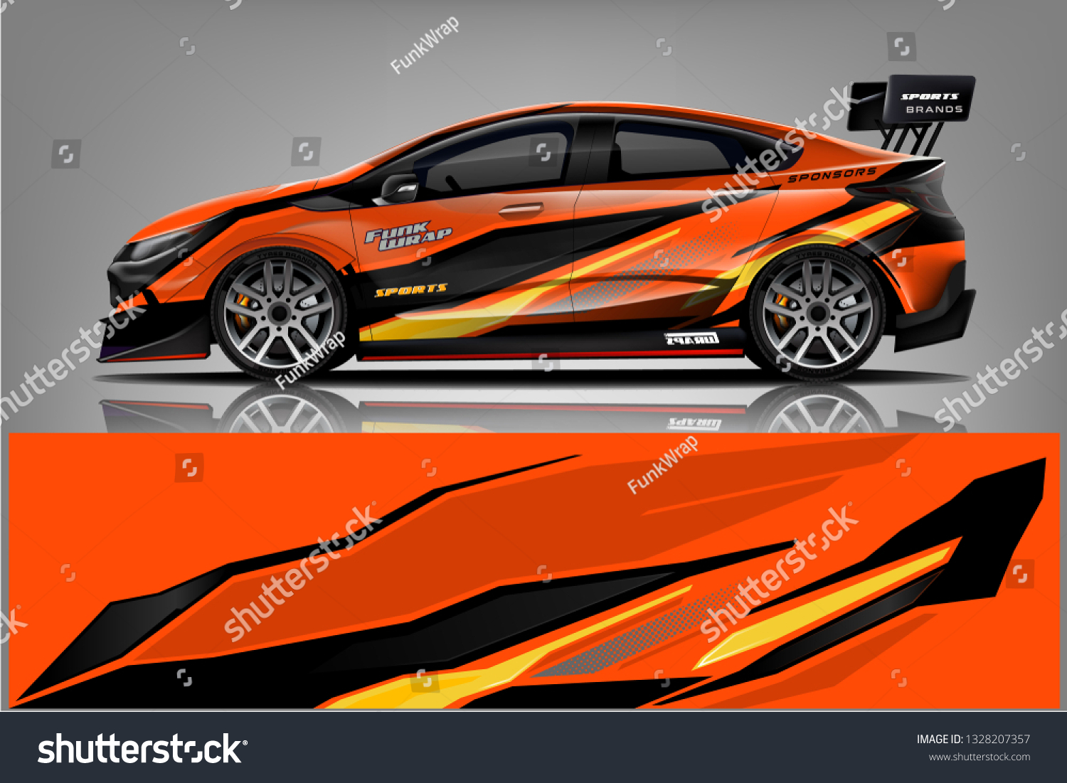 Sport car racing wrap design. vector design.