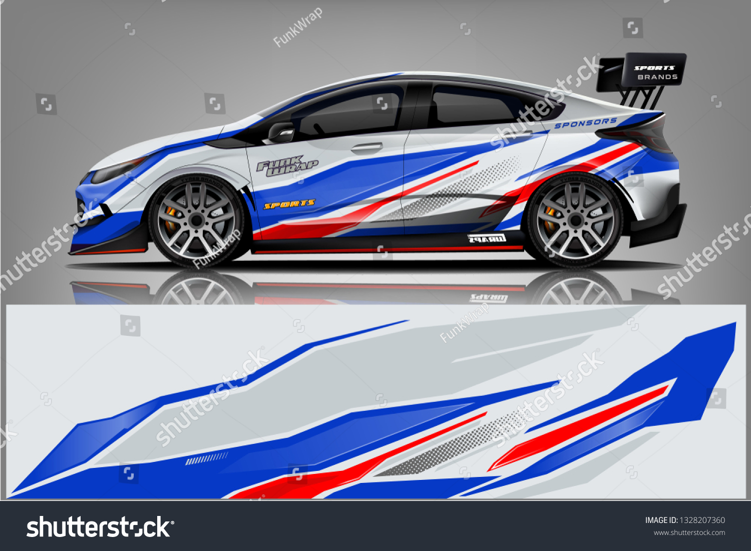 Sport car racing wrap design. vector design.