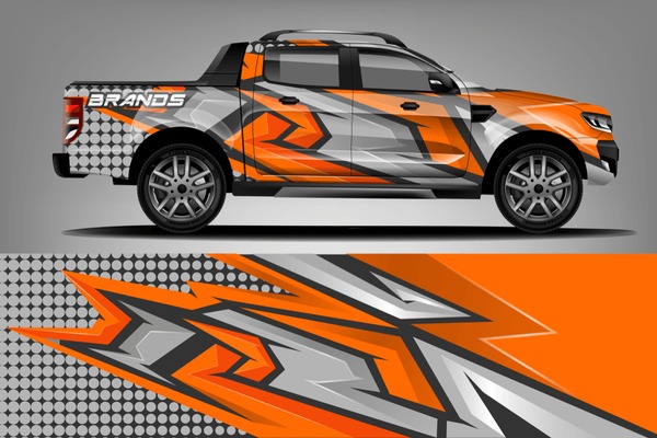 truck and car decal design vector kit. abstract background graphics for vehicle advertisement and vinyl wrap dekal