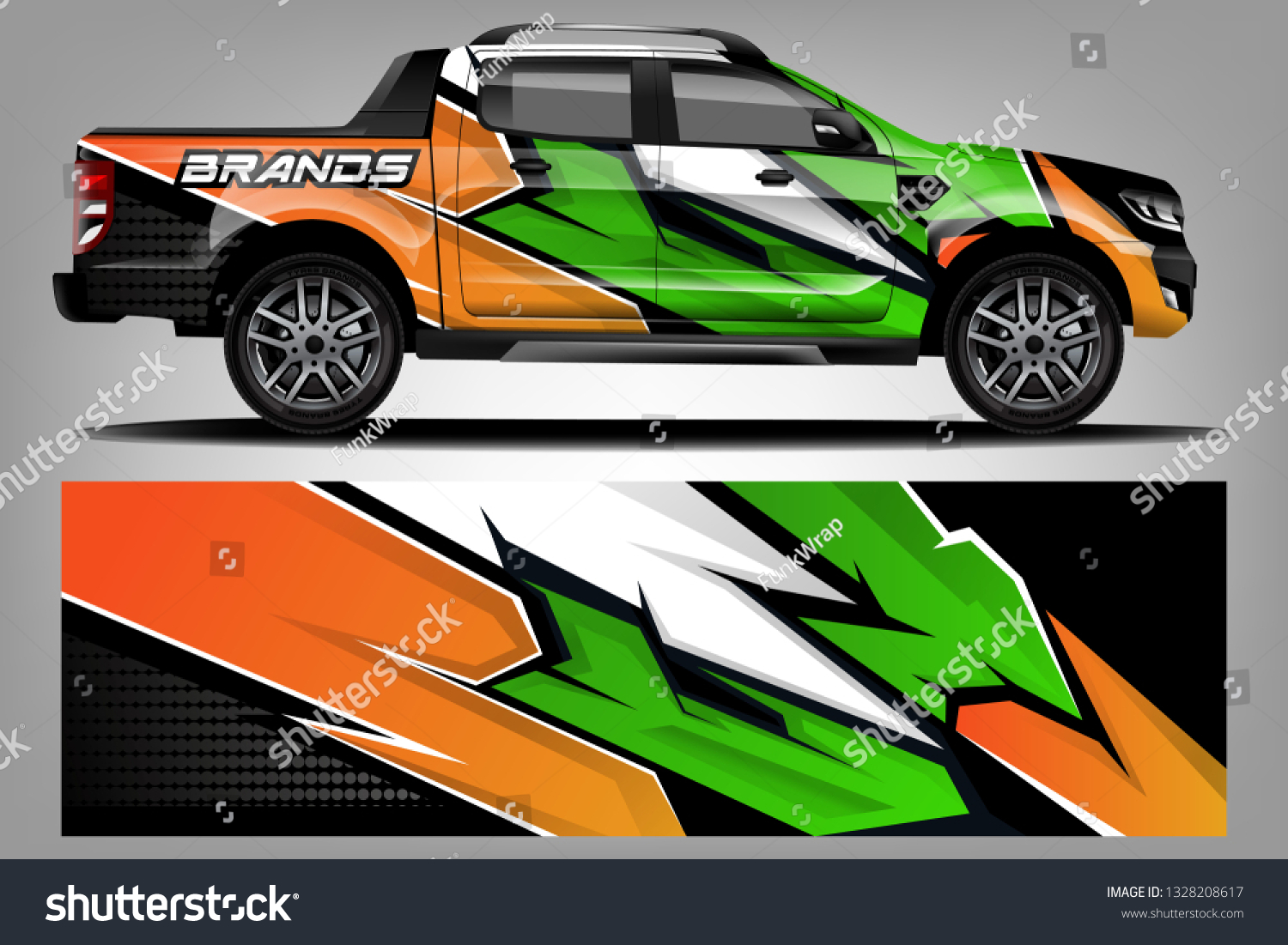 truck and car decal design vector kit. abstract background graphics for vehicle advertisement and vinyl wrap dekal