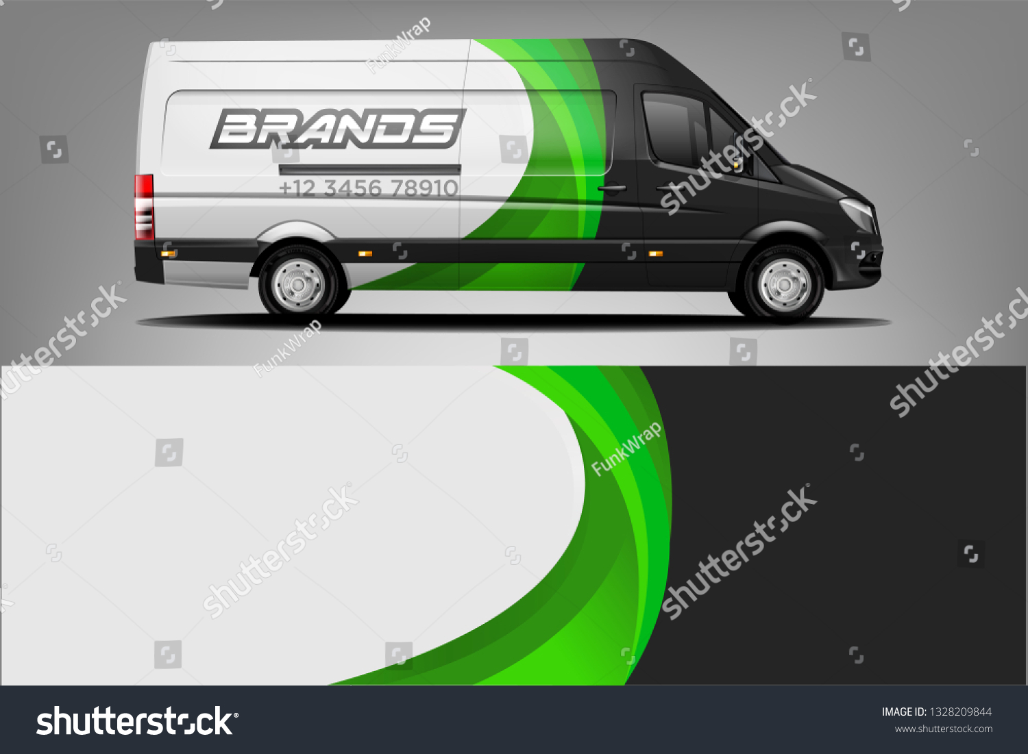 Van Wrap Livery design. Ready print wrap design for Van dekal