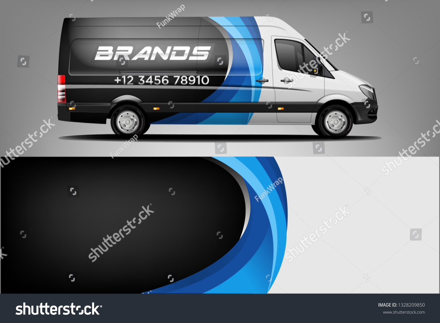 Van Wrap Livery design. Ready print wrap design for Van dekal