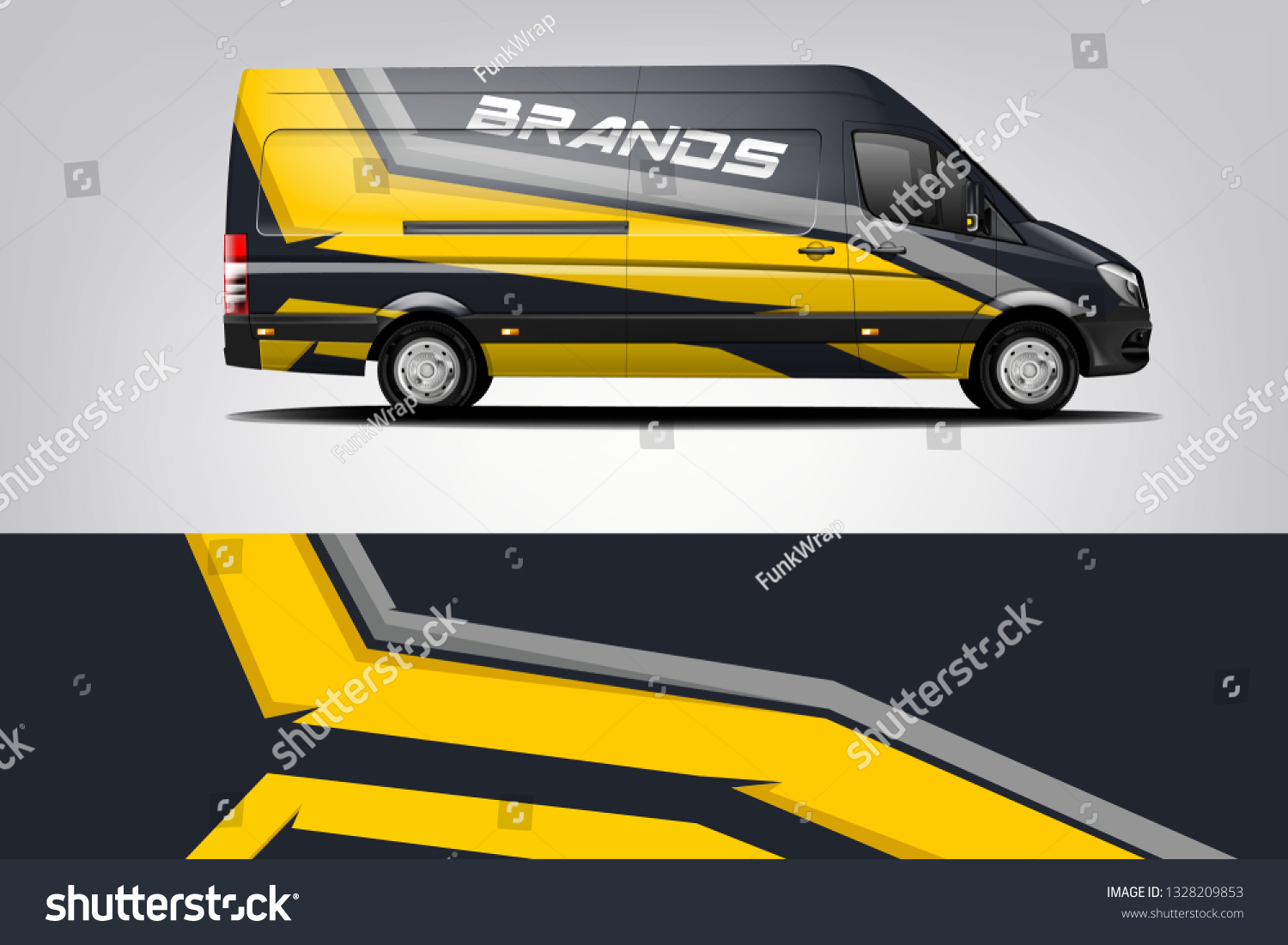 Van Wrap Livery design. Ready print wrap design for Van dekal