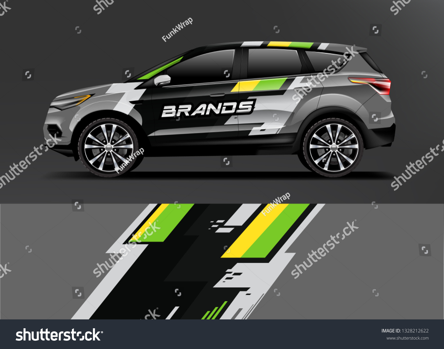 Company branding Car decal wrap design vector. Graphic abstract stripe racing background kit designs company car