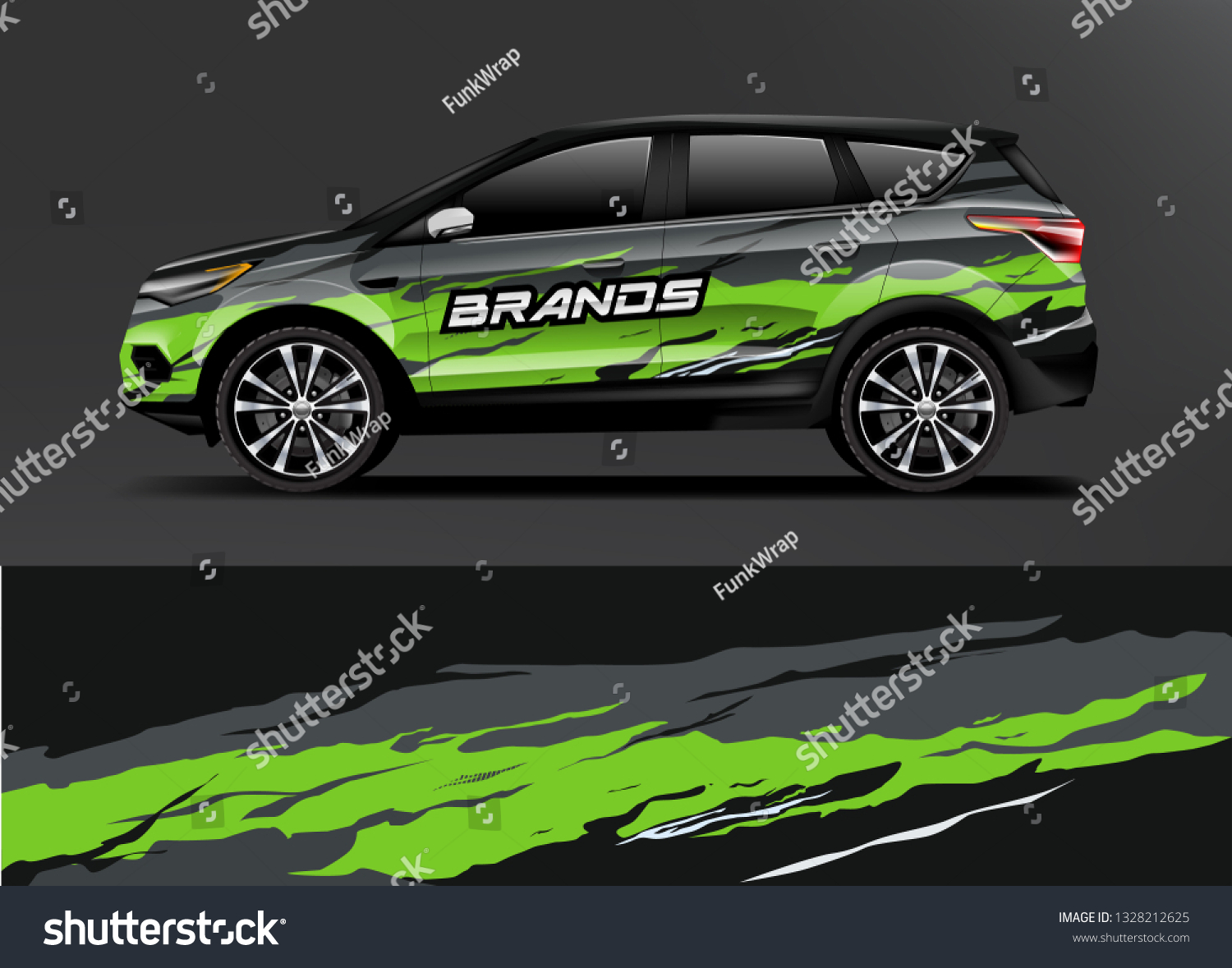 Company branding Car decal wrap design vector. Graphic abstract stripe racing background kit designs company car
