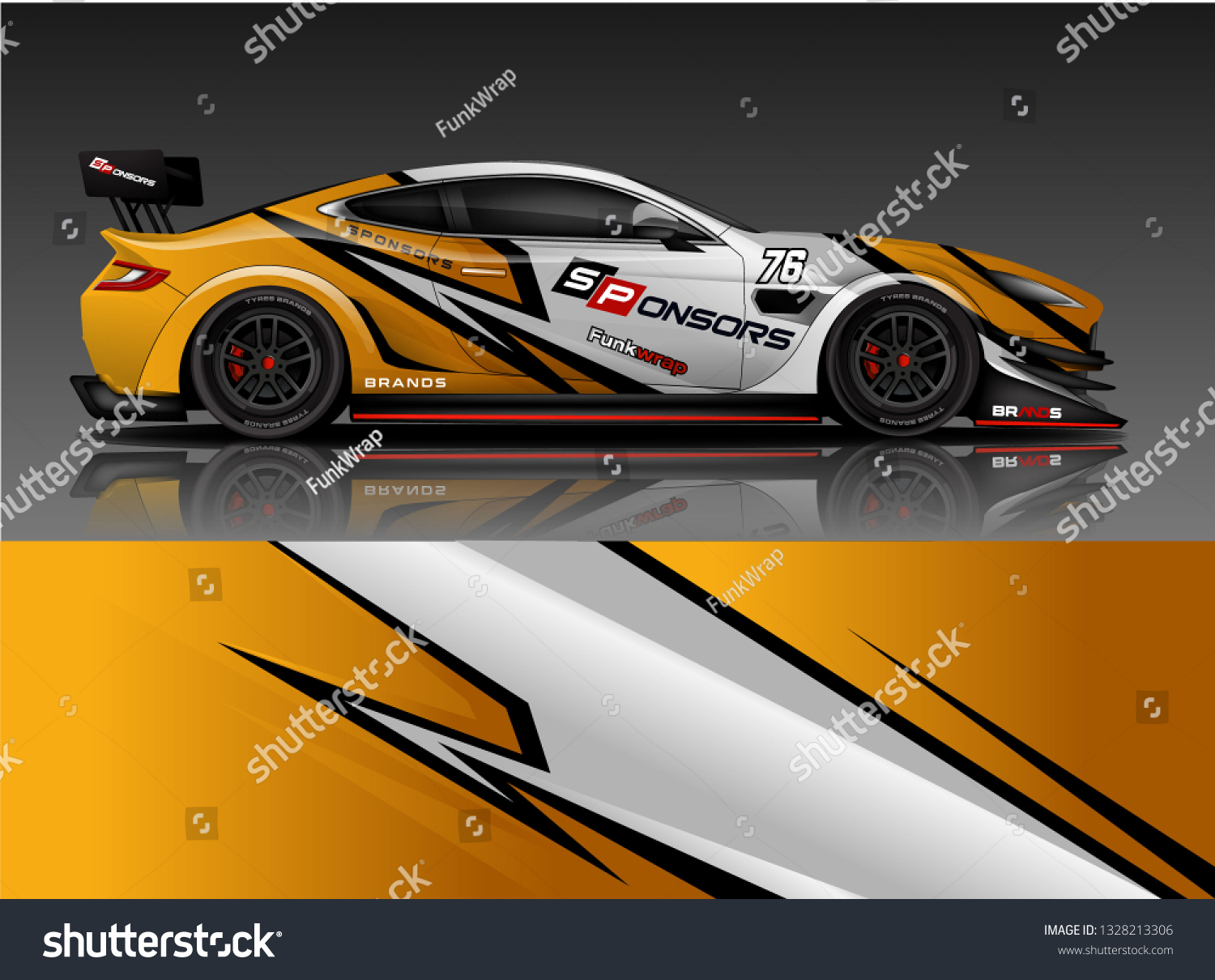 Sport car racing wrap design. vector design.