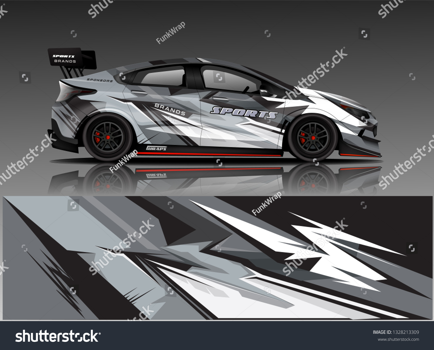 Sport car racing wrap design. vector design.