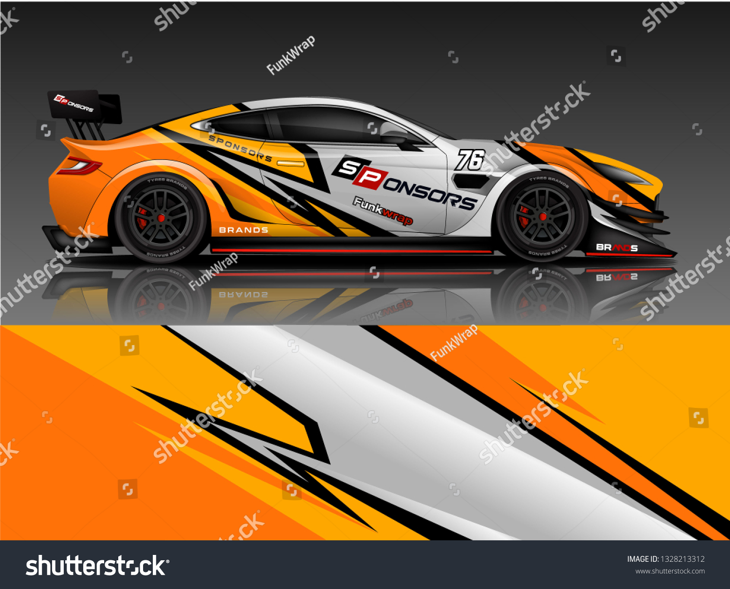 Sport car racing wrap design. vector design.