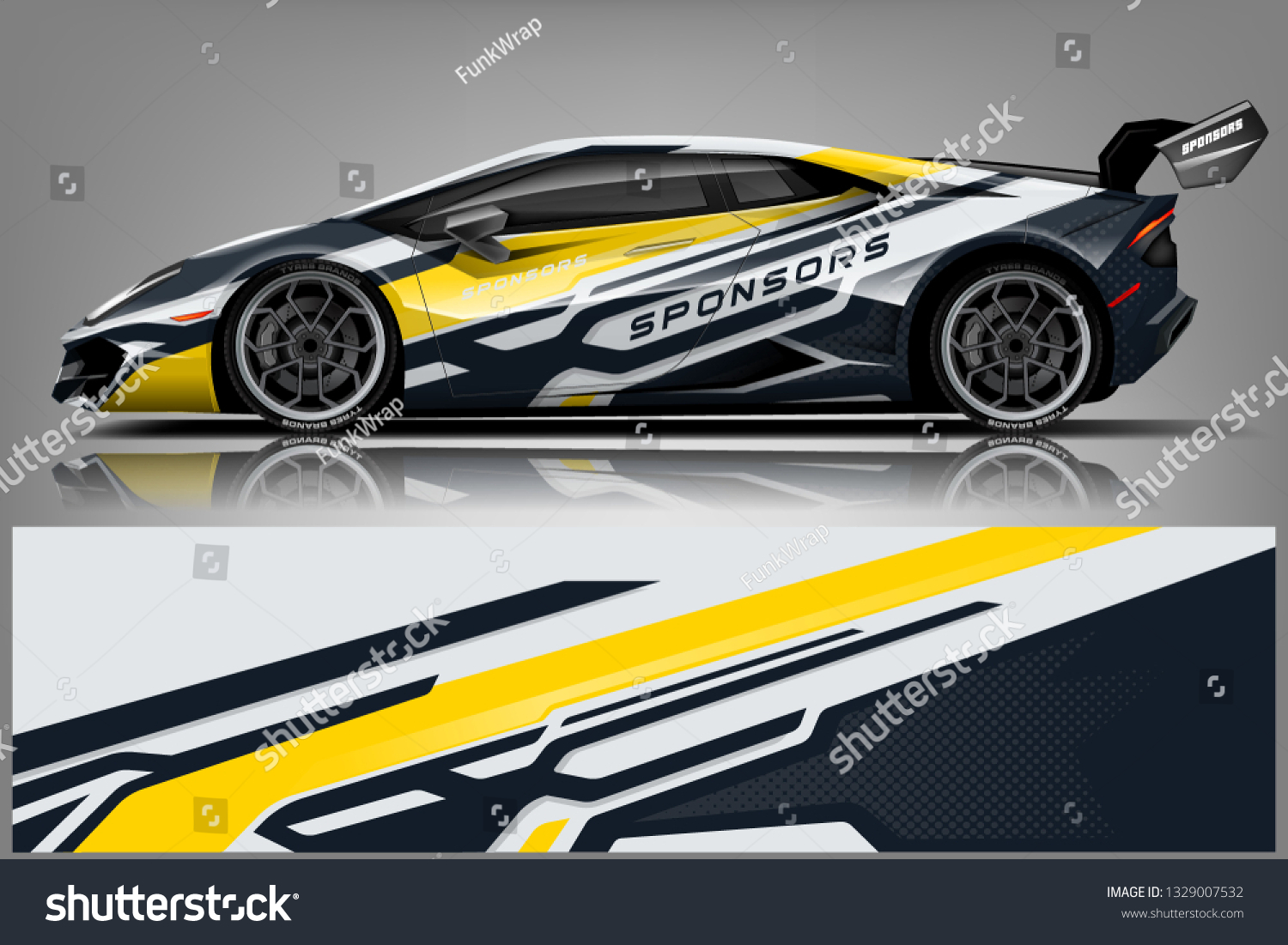 Sport Car Racing Car wrap livery design. Ready print graphic design vector eps.