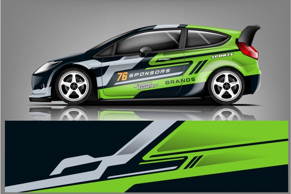 Racing Sport Car livery deaign. Car wrap design for racing car livery.