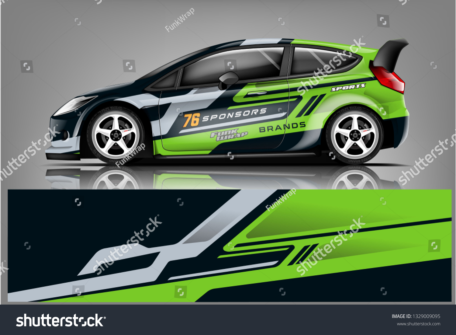 Racing Sport Car livery deaign. Car wrap design for racing car livery.