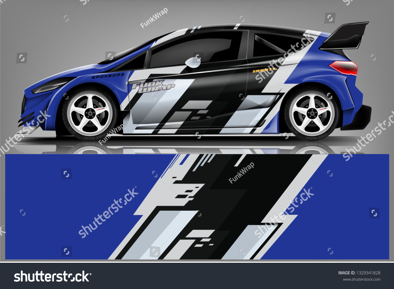 Sport car racing wrap design. vector design.