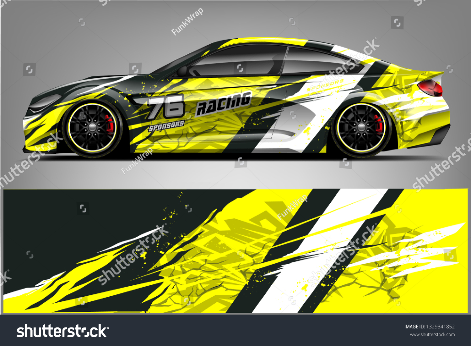 Sport car racing wrap design. vector design.