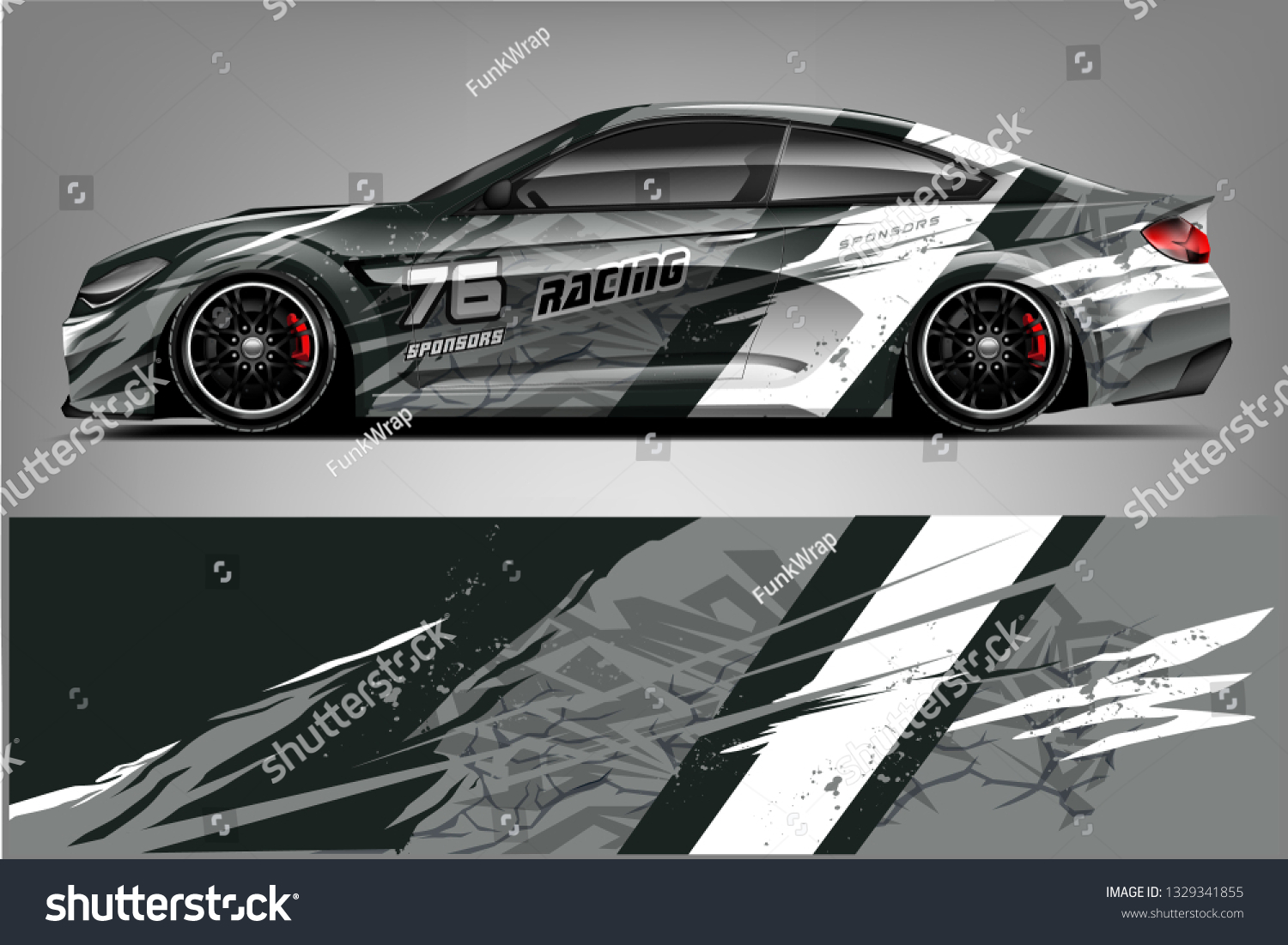 Sport car racing wrap design. vector design.