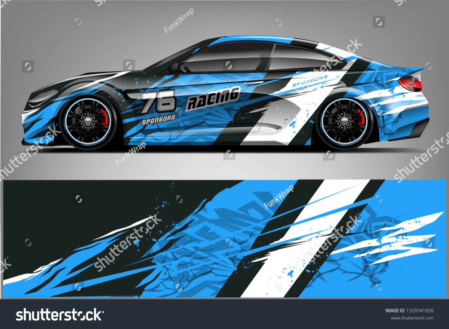Sport car racing wrap design. vector design.