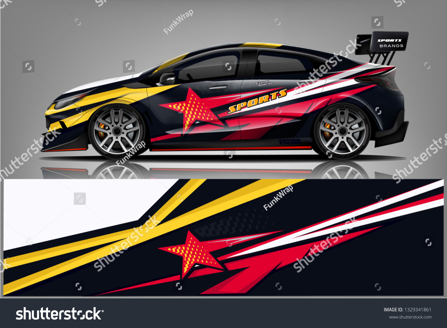 Sport car racing wrap design. vector design.