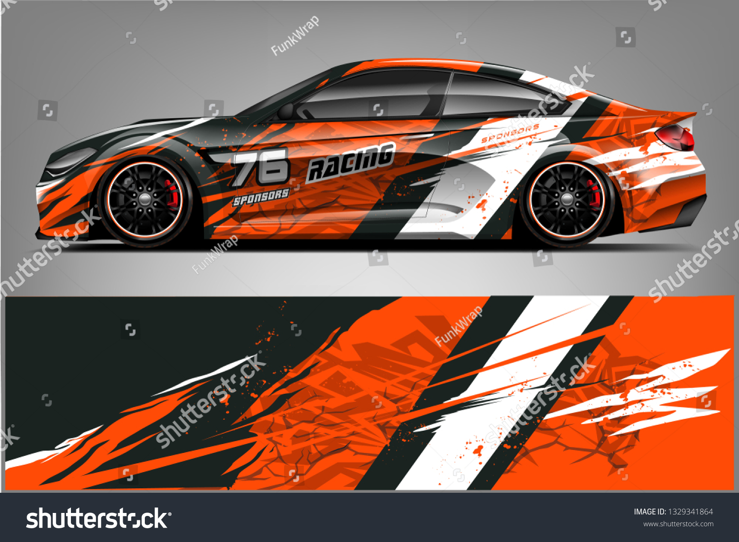Sport car racing wrap design. vector design.