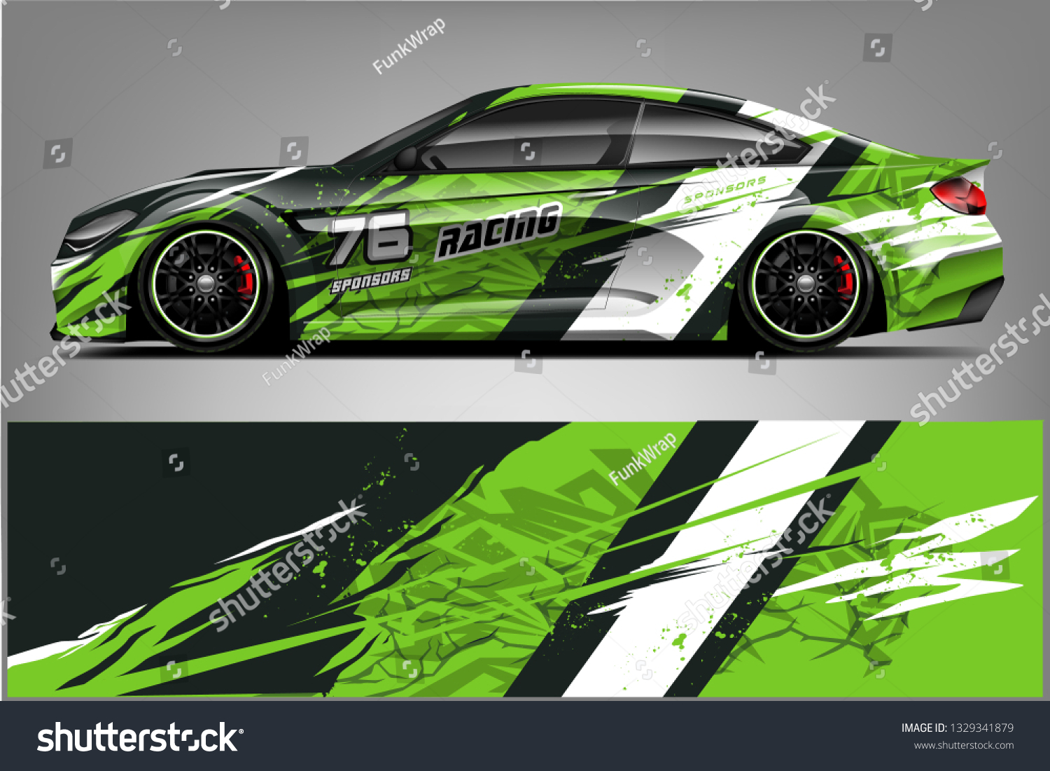 Sport car racing wrap design. vector design.