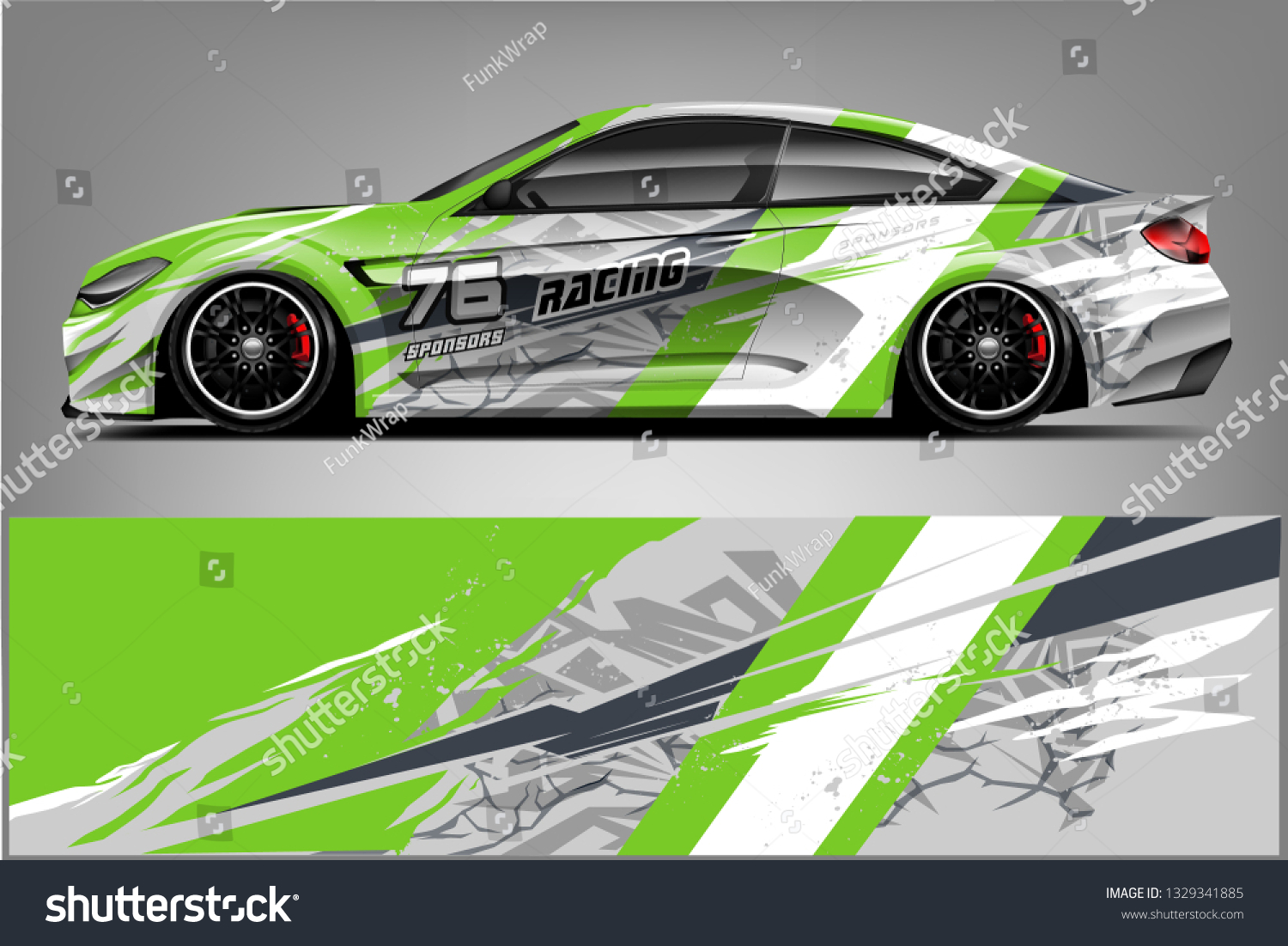 Sport car racing wrap design. vector design.