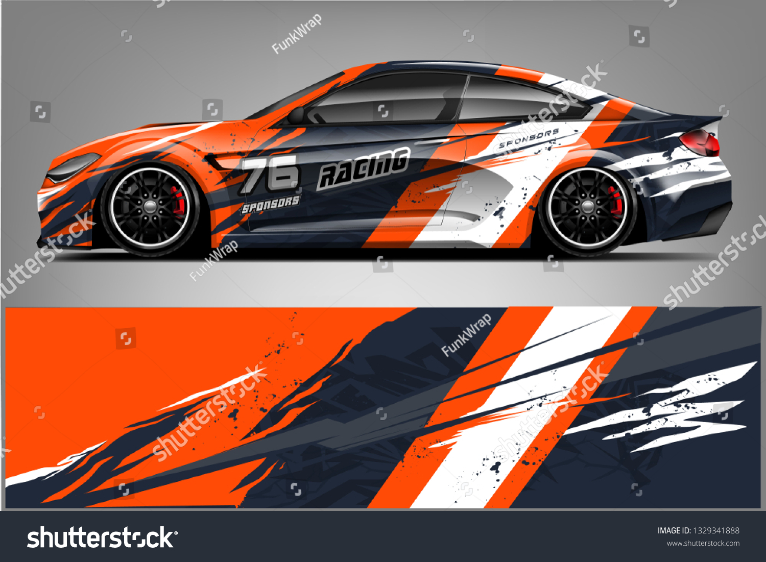 Sport car racing wrap design. vector design.