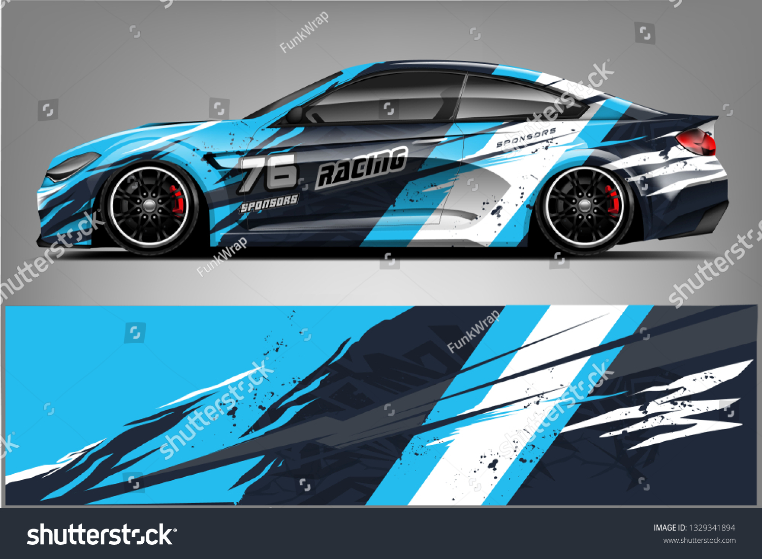 Sport car racing wrap design. vector design.
