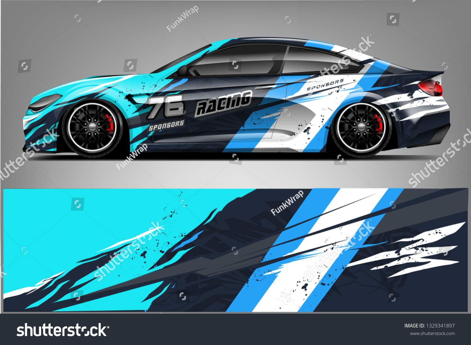 Sport car racing wrap design. vector design.